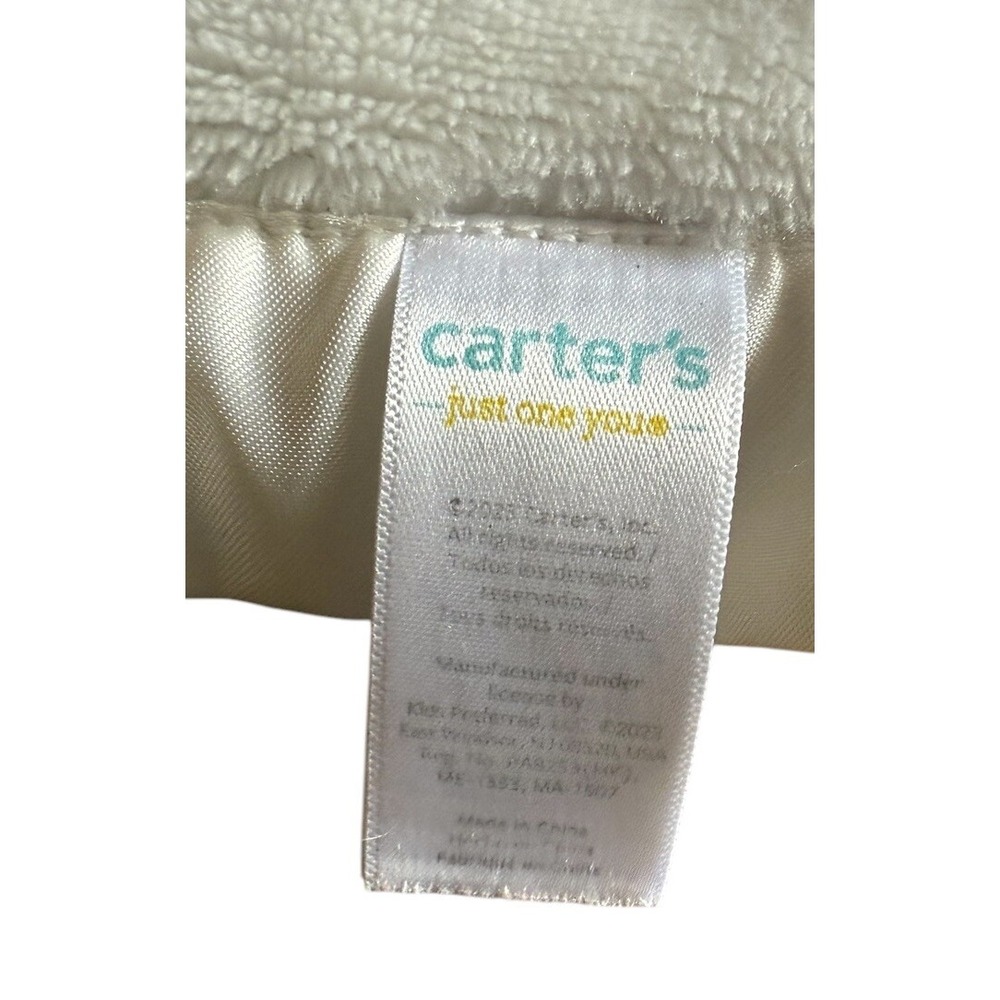 Carter's baby lovey off white brown bear 13 x 13 fleece satin trim & back - Picture 5 of 8